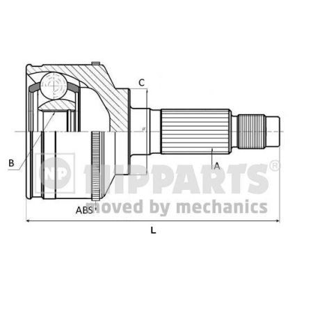 Слика на Комплет зглоб на погонско вратило NIPPARTS J2822129 за Toyota Avensis Liftback (T22) 1.6 VVT-i - 110 коњи бензин