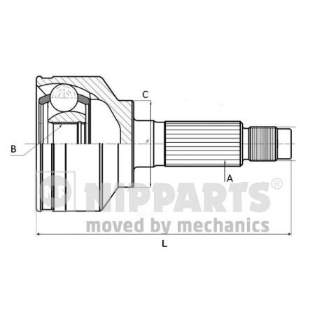Слика на Комплет зглоб на погонско вратило NIPPARTS J2825018 за Mitsubishi Montero Sport (K90) 2.5 TD (K94W) - 133 коњи дизел