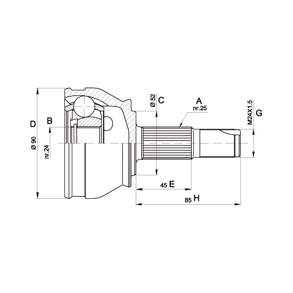 Слика на Комплет зглоб на погонско вратило OPEN PARTS CVJ5183.10