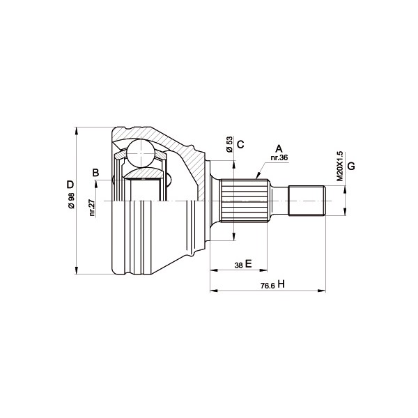 Слика на Комплет зглоб на погонско вратило OPEN PARTS CVJ5442.10 за VW Jetta 4 (1J2) 1.9 TDI - 150 коњи дизел