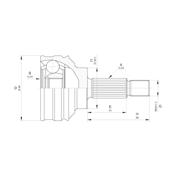 Слика на Комплет зглоб на погонско вратило OPEN PARTS CVJ5599.10