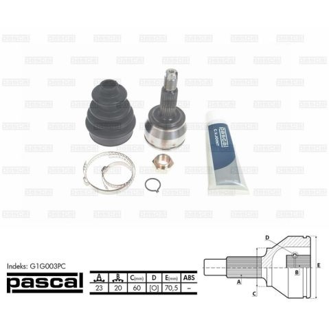 Слика на Комплет зглоб на погонско вратило PASCAL G1G003PC за Ford Fiesta MK 3 (gfj) 1.0 - 45 коњи бензин