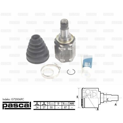 Слика на Комплет зглоб на погонско вратило PASCAL G72006PC за Toyota Previa 3 (GSR3,GSR5) 3.5 - 275 коњи бензин