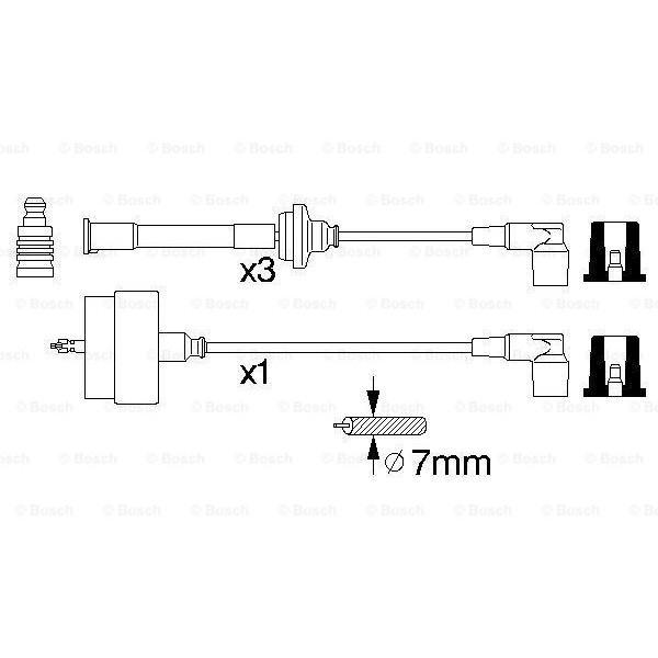 Слика на комплет кабли за свеќици BOSCH 0 356 912 824 за Alfa Romeo 164 Sedan 3.0 V6 (164.A) - 192 коњи бензин