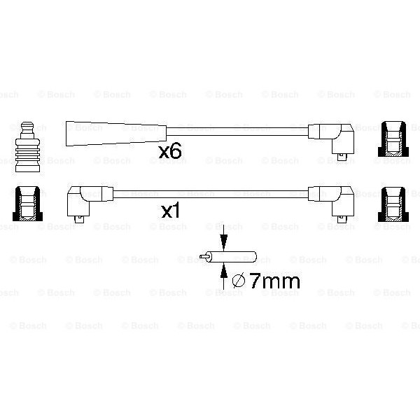 Слика на комплет кабли за свеќици BOSCH 0 986 356 958 за Renault 25 (B29) 2.7 V6 Injection (B298) - 141 коњи бензин