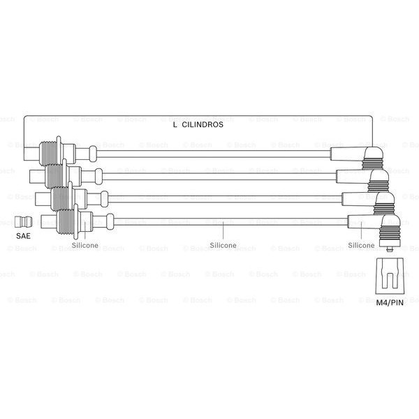 Слика на Комплет кабли за свеќици BOSCH F 000 99C 097