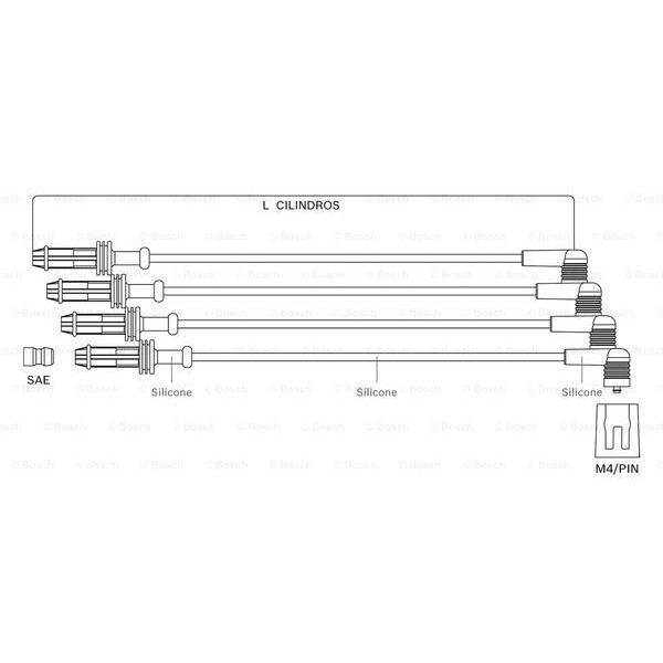 Слика на Комплет кабли за свеќици BOSCH F 000 99C 099