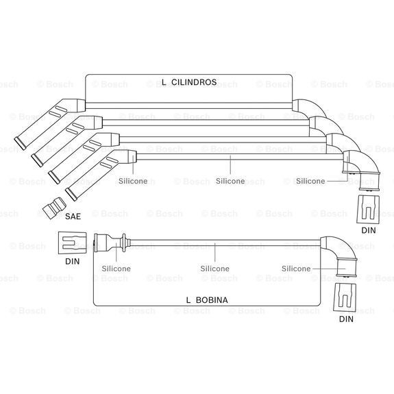 Слика на Комплет кабли за свеќици BOSCH F 000 99C 114