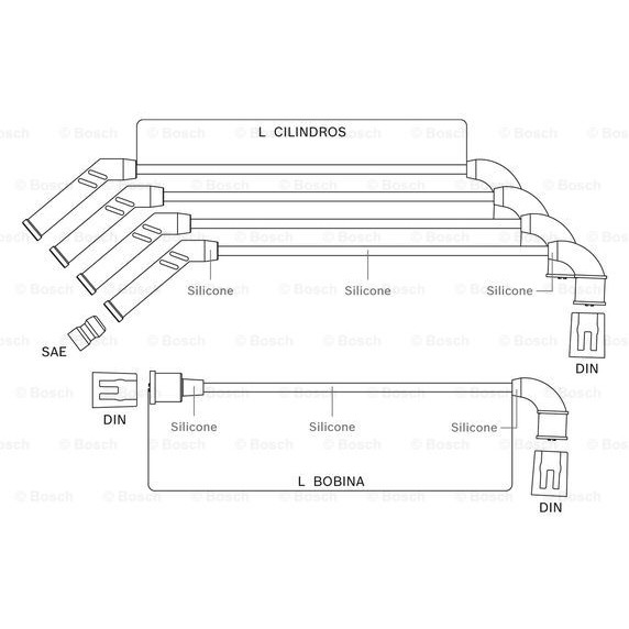 Слика на Комплет кабли за свеќици BOSCH F 000 99C 115