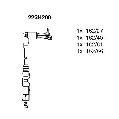 Слика на комплет кабли за свеќици BREMI 223H200 за VW Polo 3 Classic (6kv2) 100 - 100 коњи бензин