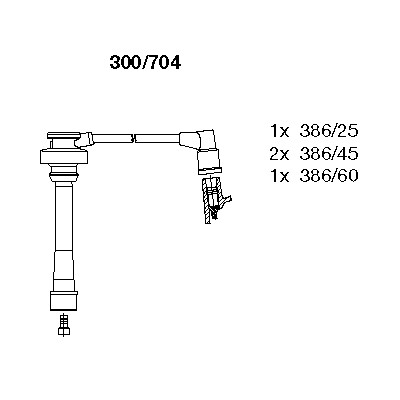 Слика на комплет кабли за свеќици BREMI 300/704 за Mitsubishi Chariot (N3 W,N4 W) 2.4 - 120 коњи бензин