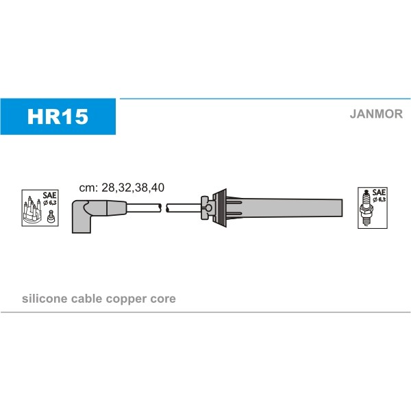 Слика на комплет кабли за свеќици JANMOR HR15 за Mini (R50,R53) Hatchback S Works - 203 коњи бензин