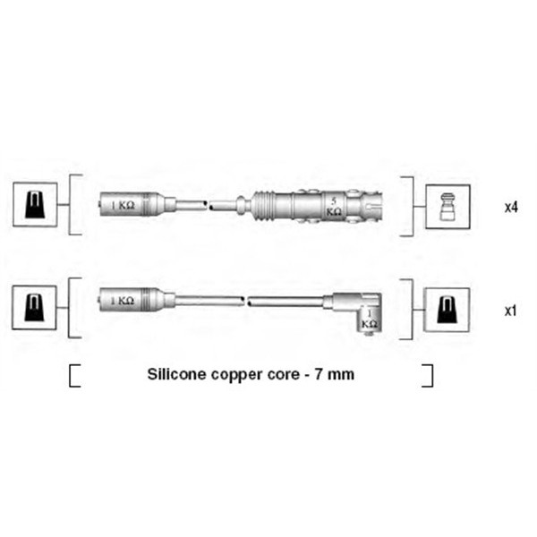 Слика на Комплет кабли за свеќици MAGNETI MARELLI 941055050530