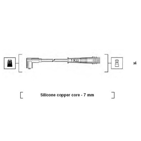 Слика на комплет кабли за свеќици MAGNETI MARELLI 941095790617 за Lancia Y10 (156) 1.1 Avenue (156AG) - 54 коњи бензин