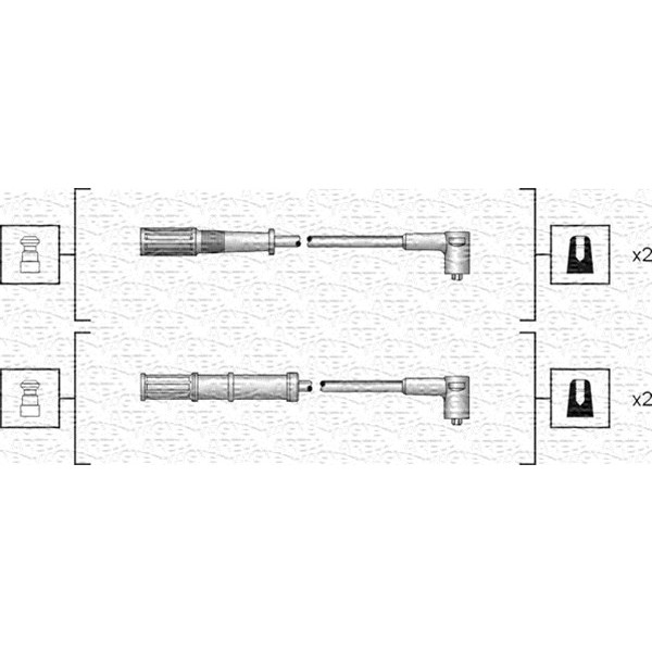 Слика на комплет кабли за свеќици MAGNETI MARELLI 941318111161 за Fiat Panda 169 1.1 - 54 коњи бензин