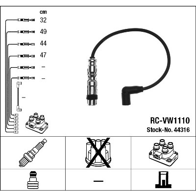 Слика на Комплет кабли за свеќици NGK 44316