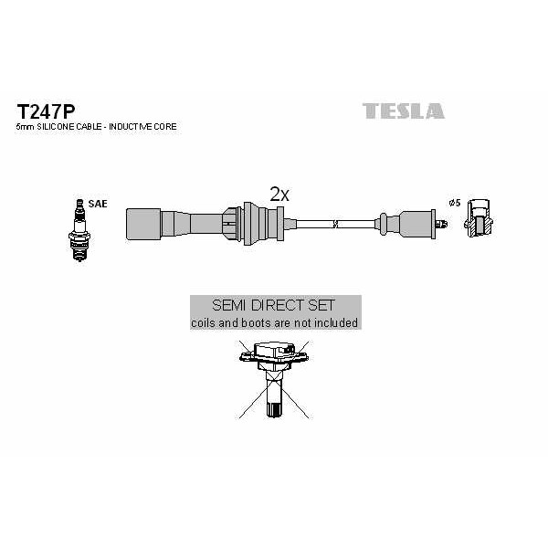 Слика на Комплет кабли за свеќици TESLA T247P