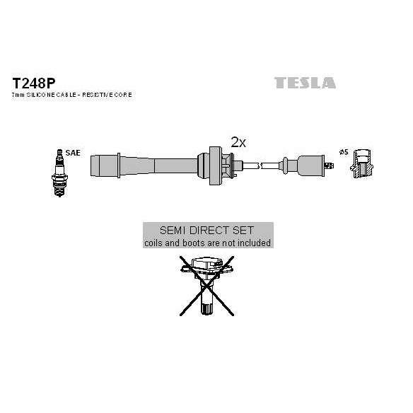 Слика на Комплет кабли за свеќици TESLA T248P