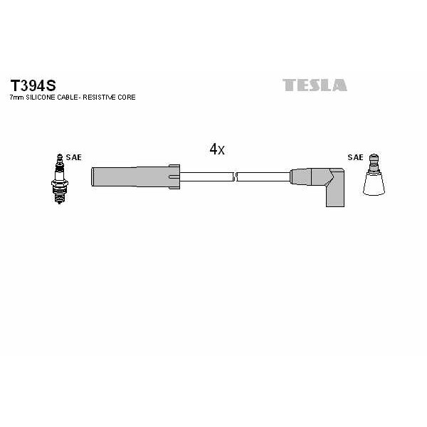 Слика на Комплет кабли за свеќици TESLA T394S