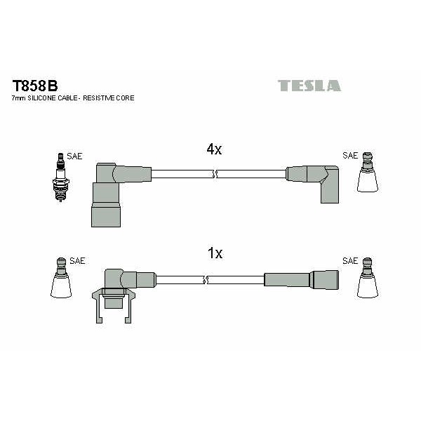 Слика на Комплет кабли за свеќици TESLA T858B