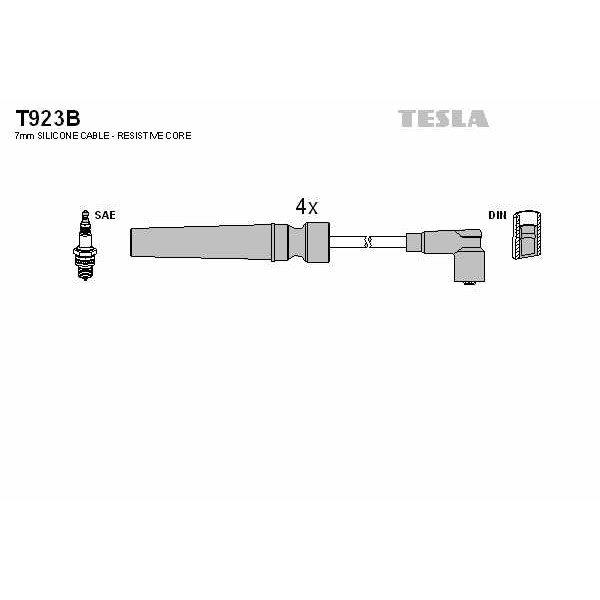 Слика на Комплет кабли за свеќици TESLA T923B