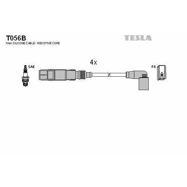 Слика на Комплет кабли за свеќици TESLA alternative T056B