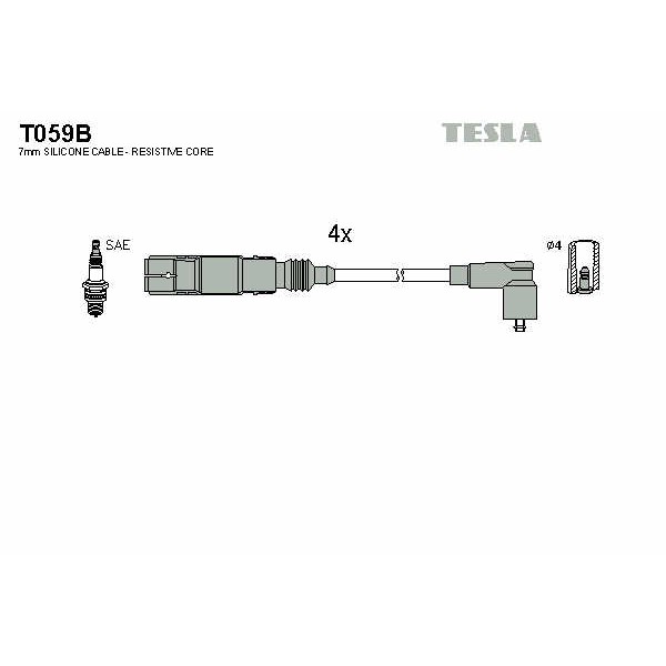 Слика на Комплет кабли за свеќици TESLA alternative T059B