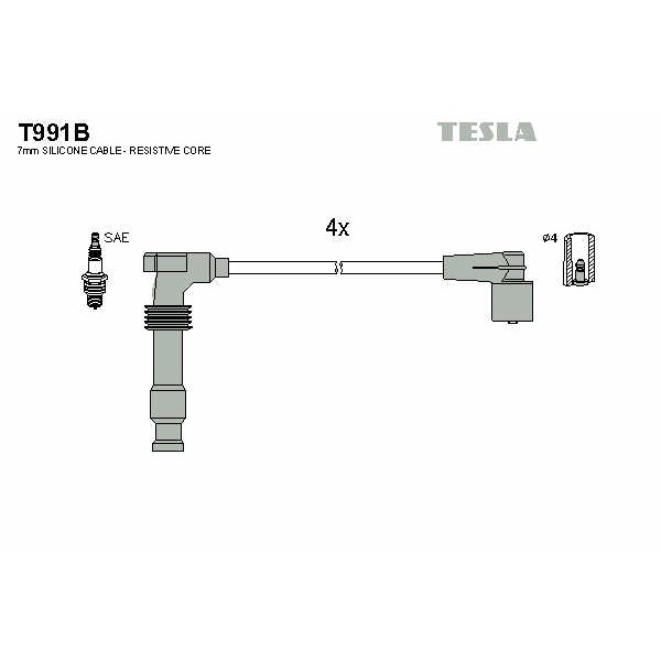 Слика на Комплет кабли за свеќици TESLA alternative T991B