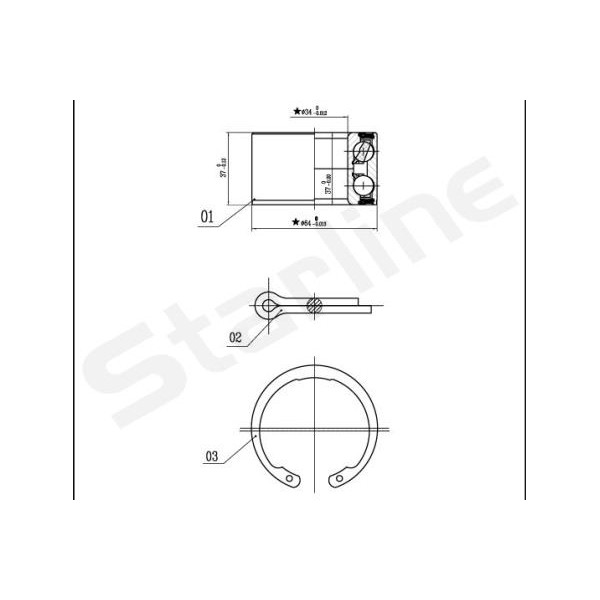 Слика на комплет лагер главчина STARLINE LO 00663 за Opel Kadett E Convertible 1.4 i - 60 коњи бензин