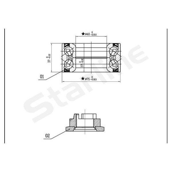 Слика на комплет лагер главчина STARLINE LO 03575 за Ford Mondeo 3 (B5Y) 3.0 V6 24V - 204 коњи бензин