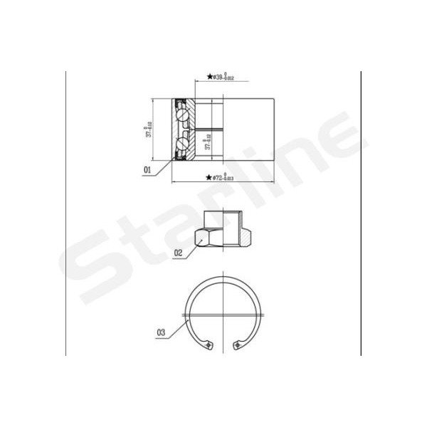 Слика на комплет лагер за тркало STARLINE LO 01432 за Ford Escort 5 Break (gal,avl) 1.8 D - 60 коњи дизел