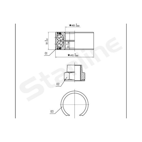 Слика на комплет лагер за тркало STARLINE LO 03414 за Fiat Punto 176 1.7 D - 57 коњи дизел