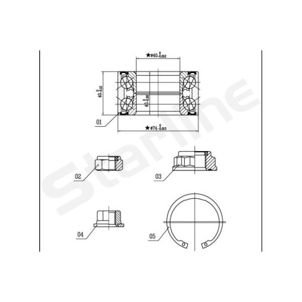 Слика на комплет лагер за тркало STARLINE LO 03455 за VW Golf 4 Variant (1J5) 1.9 TDI 4motion - 115 коњи дизел