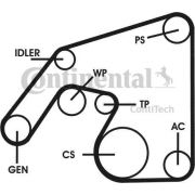 Слика 1 на Комплет линиски ремен и затегачи CONTINENTAL 6PK2271D2
