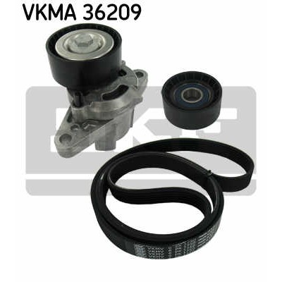 Слика на Комплет линиски ремен и затегачи SKF VKMA 36209 за Renault Clio 2 1.4 (B/CB0C) - 75 коњи бензин