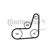 Слика 2 на комплет линиски ремен CONTINENTAL 6PK1019 ELAST T2