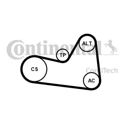 Слика на комплет линиски ремен CONTINENTAL 6PK1026K1 за Seat Leon ST (5F8) 1.6 TDI - 105 коњи дизел