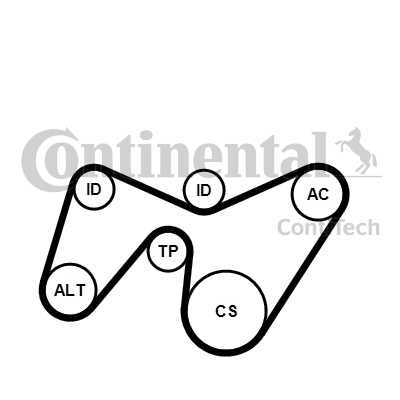 Слика на комплет линиски ремен CONTINENTAL 6PK1642K2 за Ford Mondeo 3 (B5Y) 2.2 TDCi - 150 коњи дизел