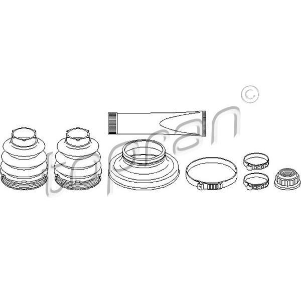 Слика на комплет манжетна, полуосовина TOPRAN 401 874 за Toyota Land Cruiser (URJ20,J20) 4.2 TD - 211 коњи бензин