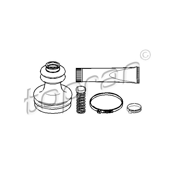 Слика на комплет манжетна, полуосовина TOPRAN 700 724 за Renault Megane 1 Cabriolet (EA0-1) 2.0 16V IDE (EA03, EA0P, EA14) - 140 коњи бензин