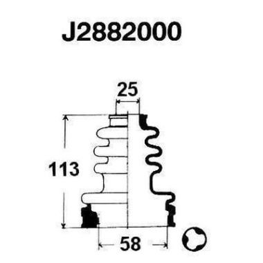 Слика на Комплет манжетна за зглоб на тркало NIPPARTS J2882000 за Toyota Camry (V2) 2.0  (SV21_, SV25_) - 128 коњи бензин