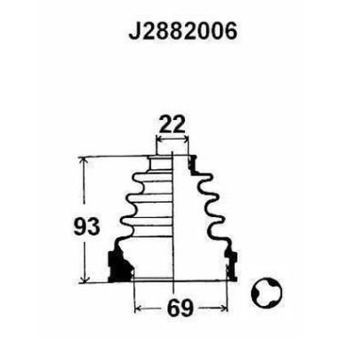 Слика на Комплет манжетна за зглоб на тркало NIPPARTS J2882006 за Toyota Carina E Hatchback (T19) 1.8 (AT191) - 107 коњи бензин