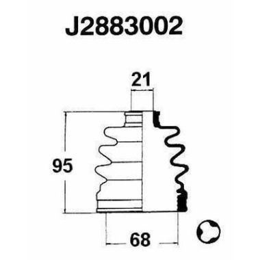 Слика на Комплет манжетна за зглоб на тркало NIPPARTS J2883002 за Mitsubishi Lancer 4 Saloon (C6A) 1.5 - 76 коњи бензин