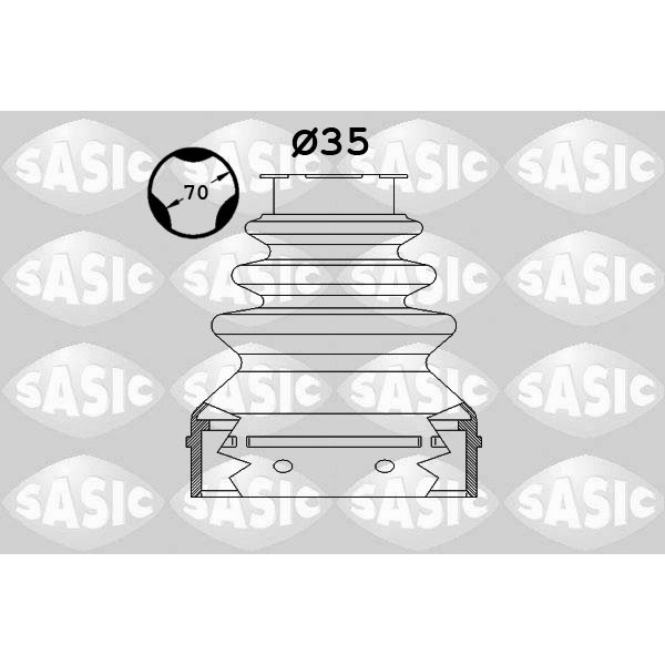 Слика на Комплет манжетна за зглоб на тркало SASIC 1900025 за Citroen C4 Picasso UD 1.8 i 16V - 125 коњи бензин
