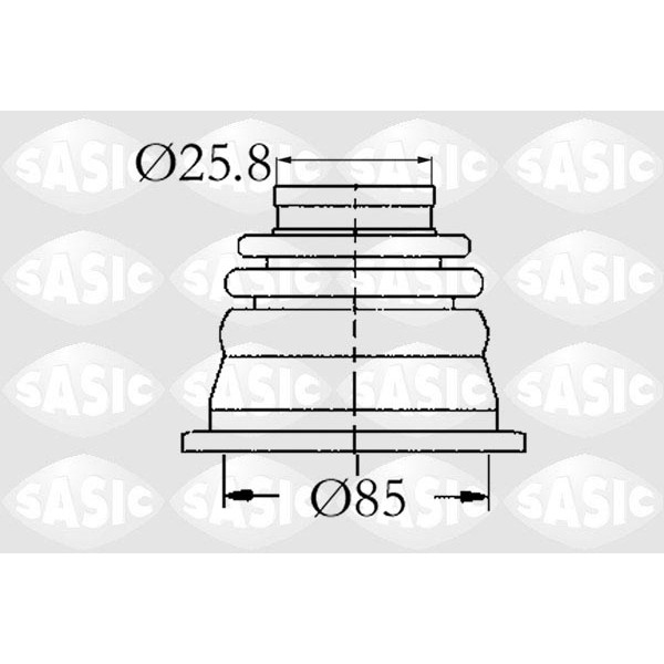 Слика на Комплет манжетна за зглоб на тркало SASIC 4003408 за Renault Clio 2 1.4 (B/CB0C) - 75 коњи бензин