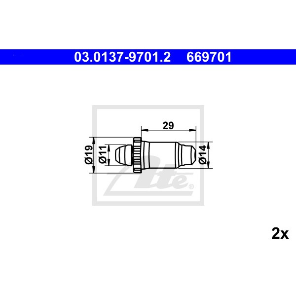 Слика на комплет осигурачи, гуртни за рачна сопирачка ATE adjusting nut 03.0137-9701.2 за Ford Verona 3 (GAL) 1.8 i 16V - 130 коњи бензин