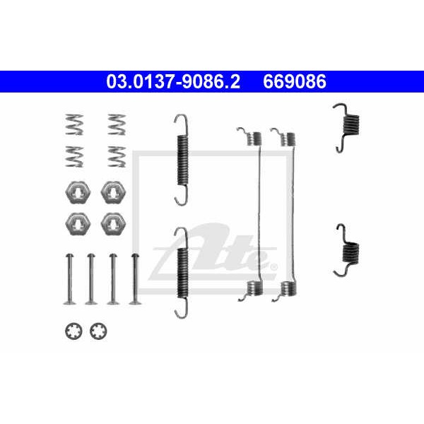 Слика на комплет осигурачи, сопирачки гуртни ATE 03.0137-9086.2 за Renault Rapid Box 1.0 - 37 коњи бензин