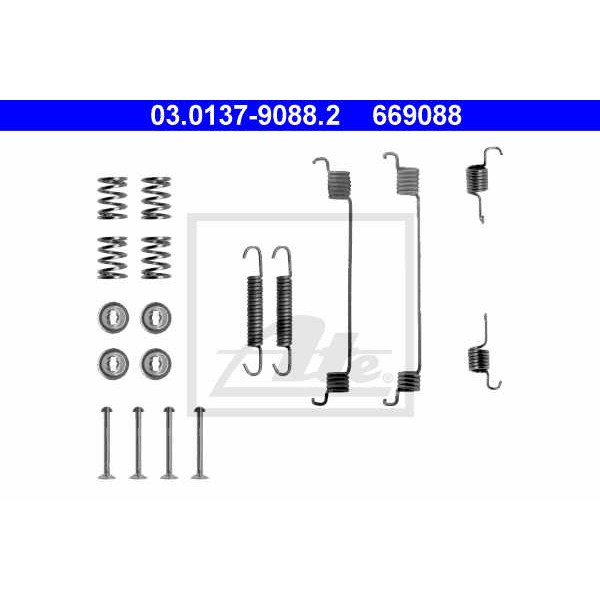 Слика на комплет осигурачи, сопирачки гуртни ATE 03.0137-9088.2 за Renault Clio 2 1.9 D (B/CB0E) - 64 коњи дизел