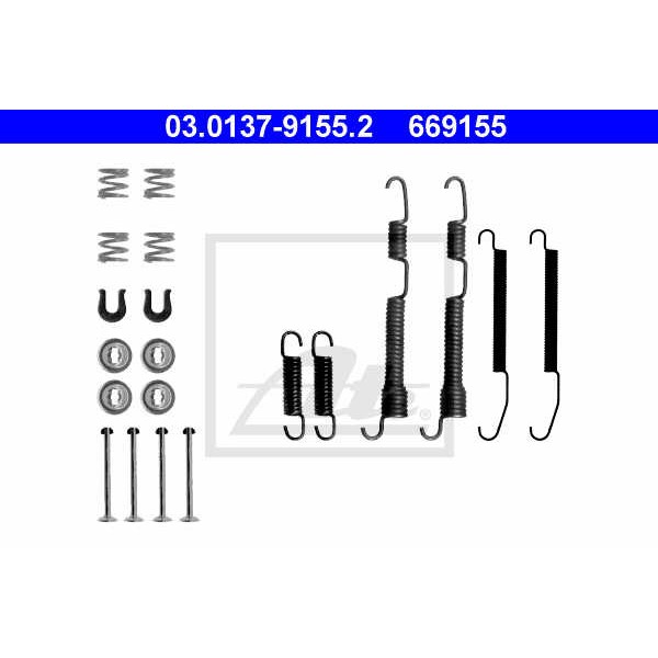 Слика на комплет осигурачи, сопирачки гуртни ATE 03.0137-9155.2 за Mitsubishi Lancer 4 Hatchback (C6,C7 A) 1.5 12V (C62A) - 90 коњи бензин