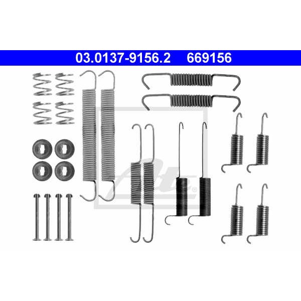 Слика на комплет осигурачи, сопирачки гуртни ATE 03.0137-9156.2 за VW Transporter T4 Box 1.9 D - 60 коњи дизел